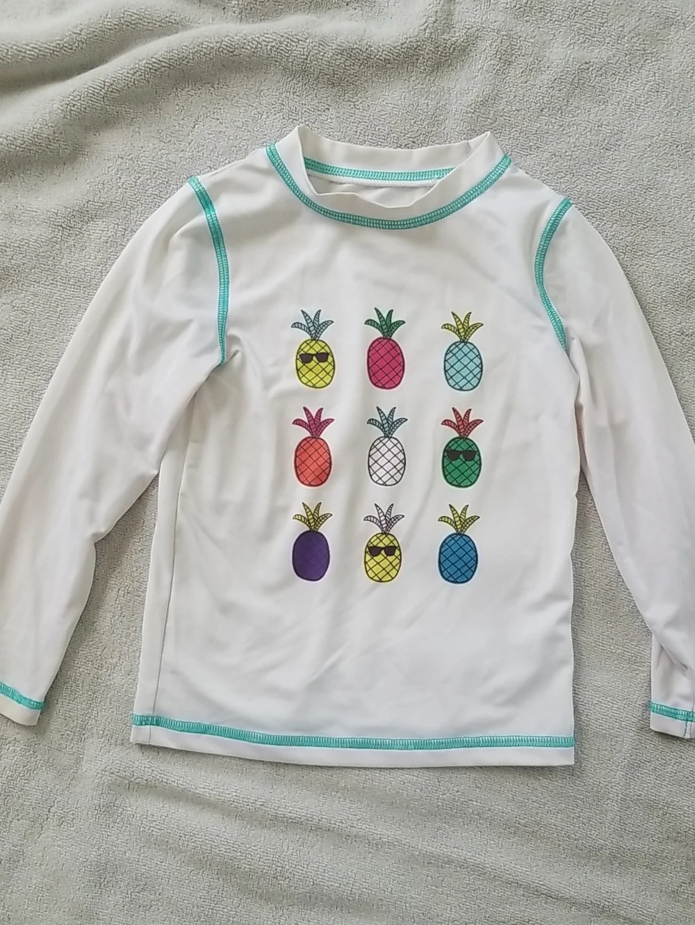 Cat & Jack Swim Long Sleeve Shirt with Colorful Pineapple Print